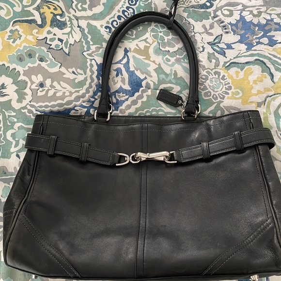 Coach Black Leather Briefcase - Picture 6 of 7